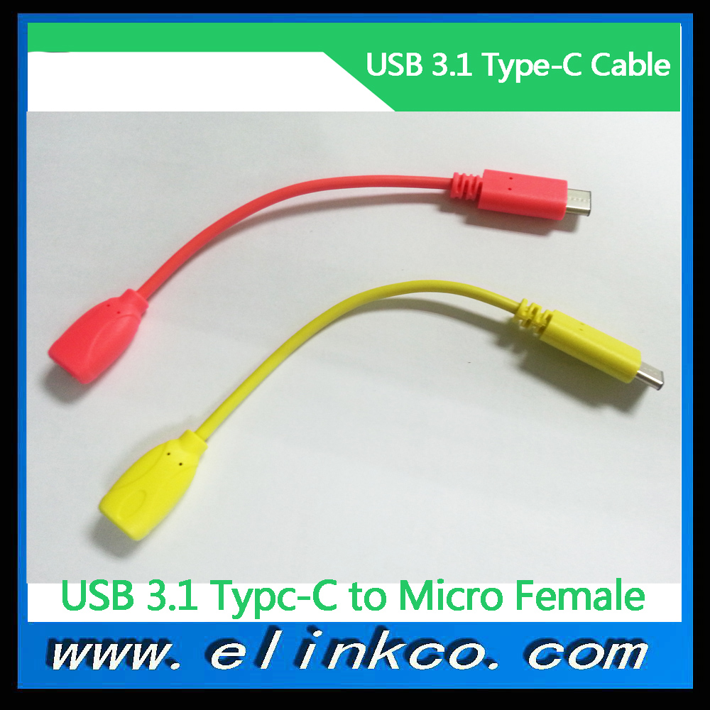 USB 3.1 Type-C (USB-C) cable to USB2.0 Micro B female Cable