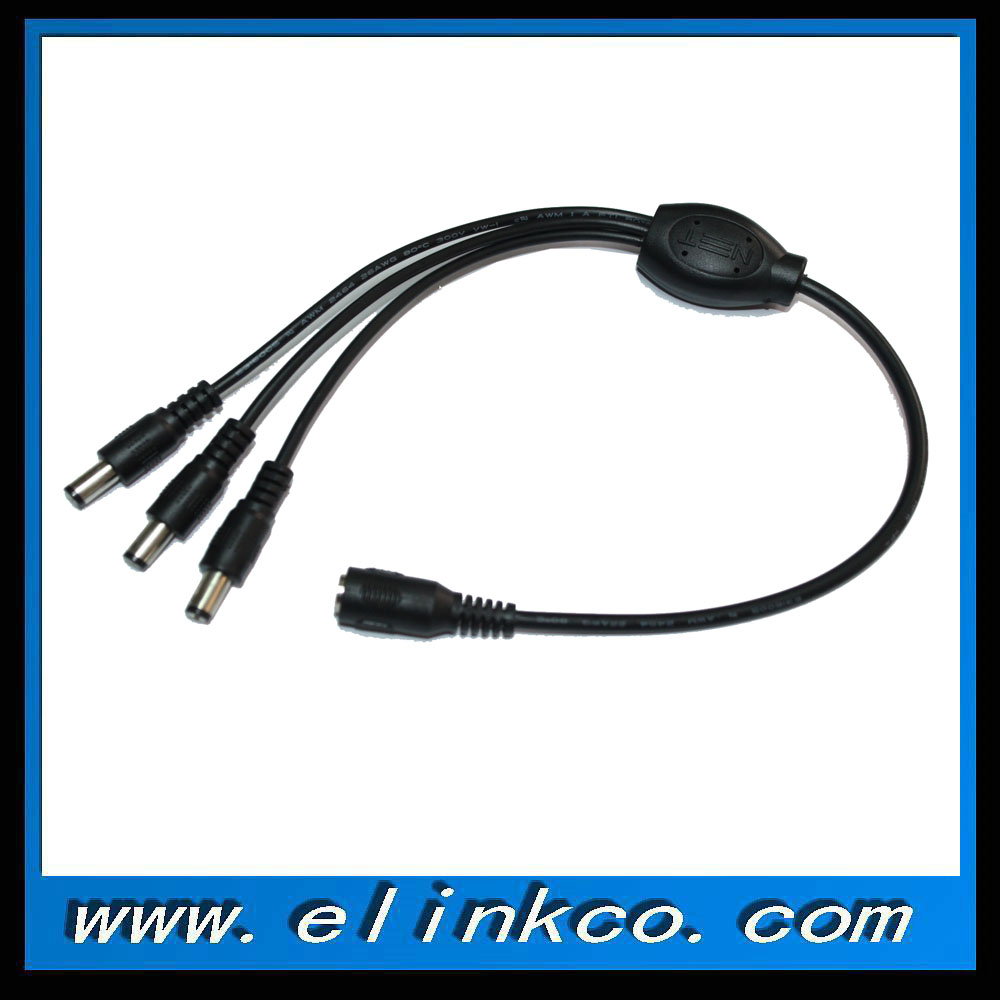 DC 5.5*2.5mm 1 to 3 Splitter Cable Male to Female