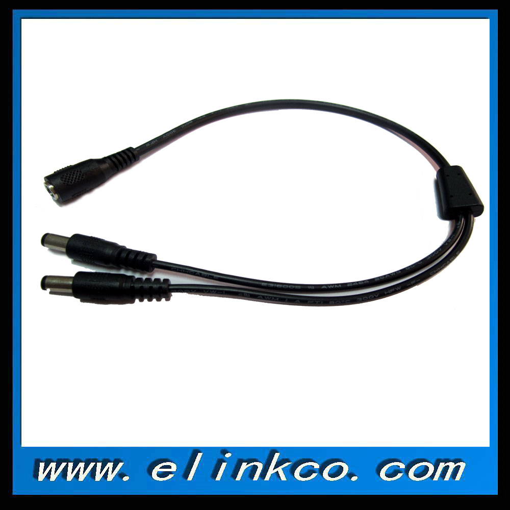 DC 5.5*2.5mm 1 to 2 Splitter Cable Male to Female