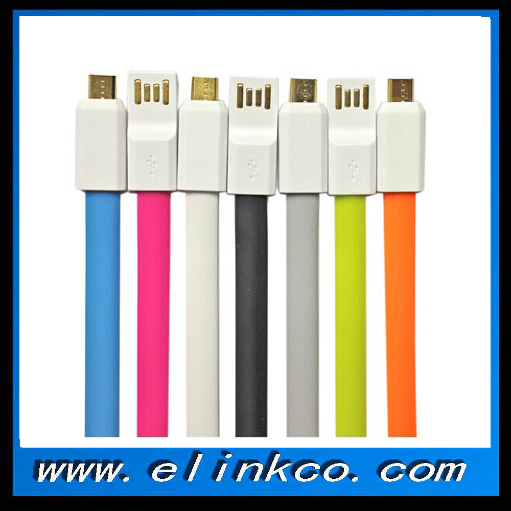 Colorful Flat micro USB Magnet Wire Cable 